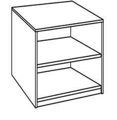 Woodcrest Desk Pedestal w\/2 Open Compartments